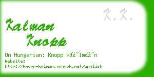 kalman knopp business card